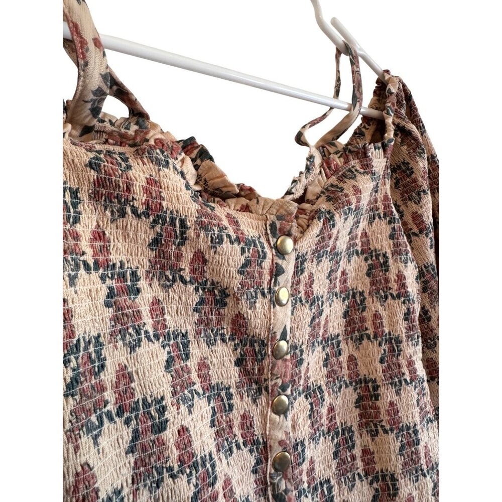 Nation LTD Ily Tee Size Small Smocked Long Sleeve NWT Print $216 - Picture 10 of 11